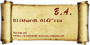 Blikhardt Alícia névjegykártya